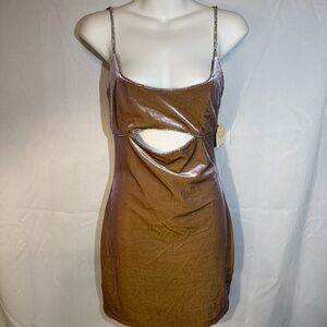 Altar'd State‎ Iridescent Cutout Mini Dress Rhinestone Straps XS S